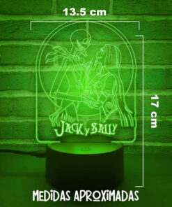Lampara Mundo De Jack Y Sally 16 Colores E Incluye Control! Negro Transparente - Imagen 3