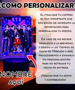 Lámpara Bts Personalizada Super Regalo 7 Colores Con Control Bts Acrílico - Imagen 2