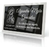 Placa Funeraria Grabada Para Urna O Nicho - Aluminio Plata/negro