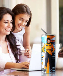 Termo Para Café Lando Norris 4 Mclaren F1 Skinny / Popote Blanco - Imagen 7