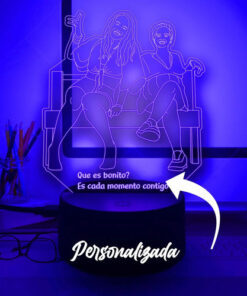Regalo Novios Lampara Foto Silueta Personalizada Aniversario Negro Transparente - Imagen 5