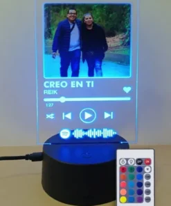 Lámpara Personalizada De Spotify Con Foto Impresa Novios Negro - Imagen 4