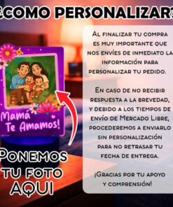 Lámpara Personalizada Con Foto Mamá Regalo Día De Las Madres Negro Transparente - Imagen 3
