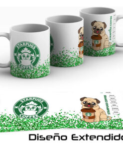Alternative view of Taza Para Café De Starpugs / Pug / Tipo Starbucks Increible Blanco Starpugs