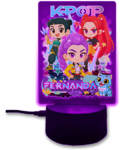 Lámpara Guerreras K Pop Personalizada Super Regalo 7 Colores Negro Transparente
